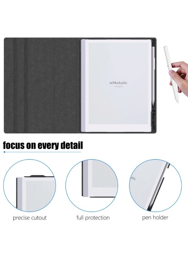 My Choice 360° Folding Case Cover with Pen Slot for Remarkable 2 10.3"- Black/White - Image 3