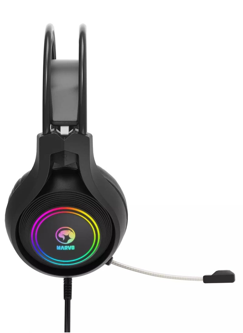 Marvo - HG8921 Tactic 30 USB RGB Gaming Headset - Stereo Surround Sound - Image 1