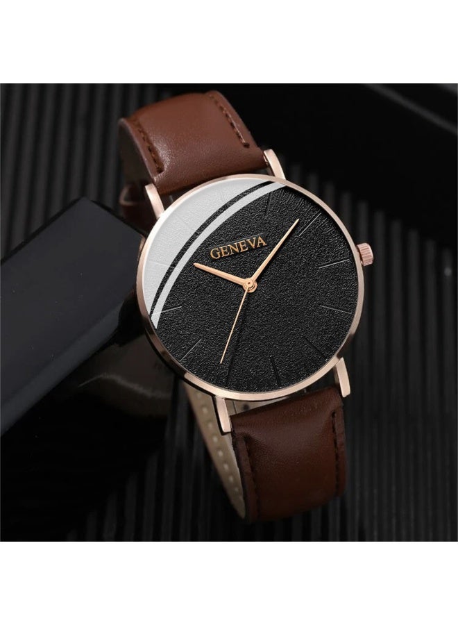 Geneva Fashionable casual men's sport style watch set - personalized trendy quartz wristwatch - Image 1