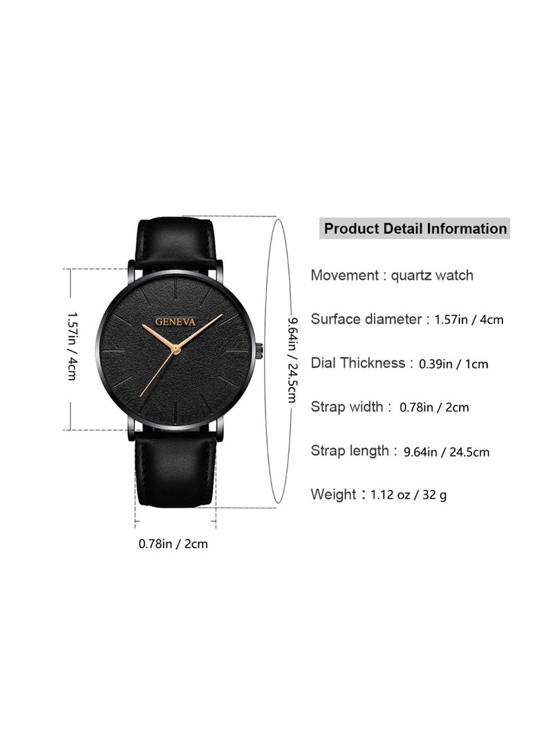 Geneva Fashionable casual men's sport style watch set - personalized trendy quartz wristwatch - Image 2