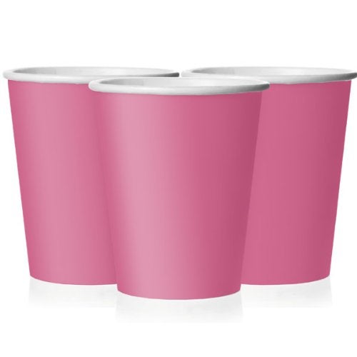 Unique Party Premium Hot Pink Paper Cups - 9 oz (Pack of 14) - Elegant & Eco-Friendly Party Drinkware - Perfect for Birthdays  Showers  & Special Celebrations - Image 4