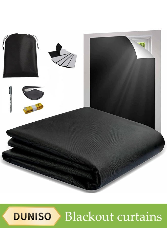 DUNISO Blackout Blinds, Free-Cut Portable Travel Curtains, No Drilling Required, Travel Blackout Curtains For Home Office, Kids Room, Bedroom, Car, Etc. (300 x 145 Cm).  - Image 1
