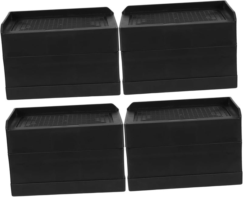 IMIKEYA 4pcs Non Slip Heavy Duty Bed Risers Adjustable Furniture Lifts for Tables Chairs and Appliances Compatibility Elevation Blocks Enhance Ergonomics and Storage Space - Image 1