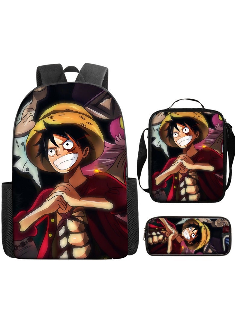 Anime cartoon backpack three-piece set