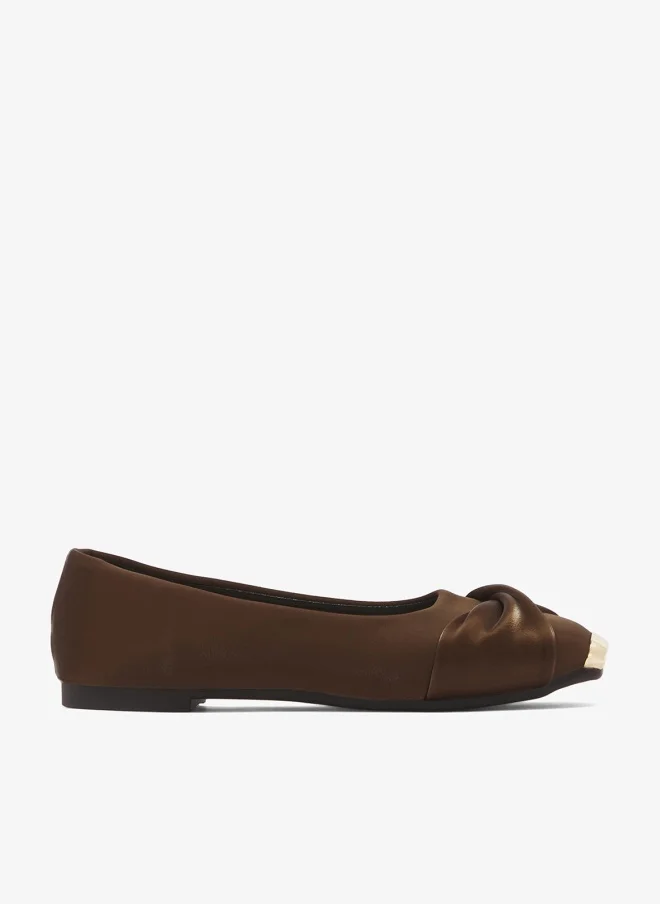 ELLA Velvet Ballet Flats With Gold Detail