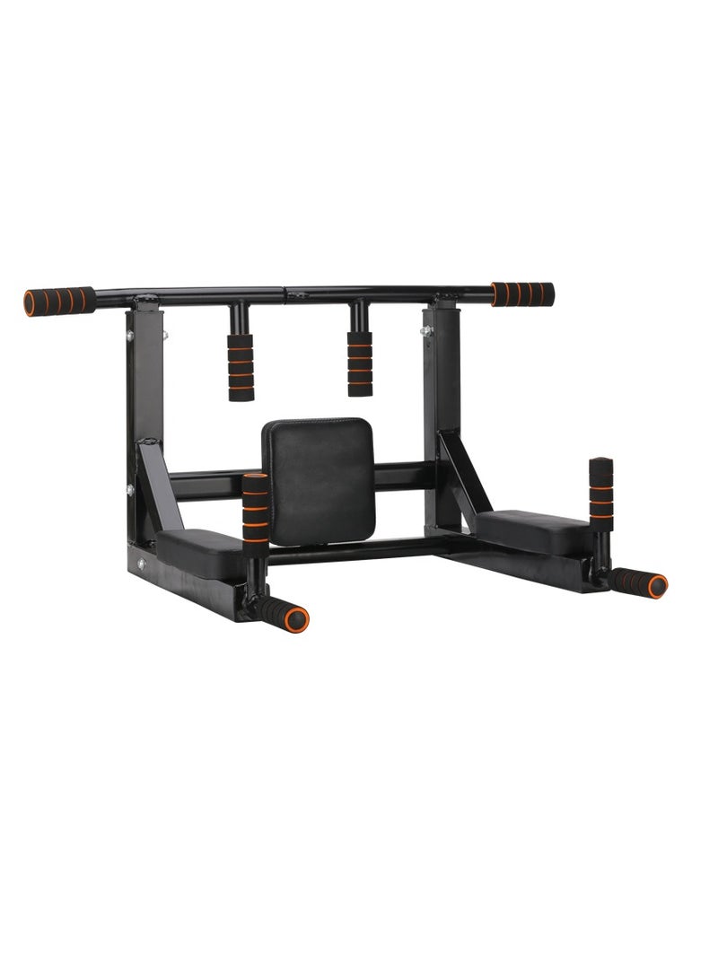 H PRO Wall Mounted Pull Up Bar| 2 in 1 Multifunctional Chin Up Bar| Dip Station for Indoor Exercise| Power Tower Set| Dip Bars for Home Gym Workout| Fitness Training Equipment Max Load 440lbs - Image 1