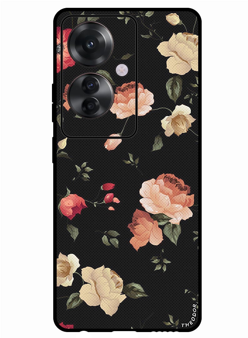 Theodor Protective Case Anti Scratch Shock Proof Bumper Cover For Oppo Reno 11F Colourful Lotus  - Image 1