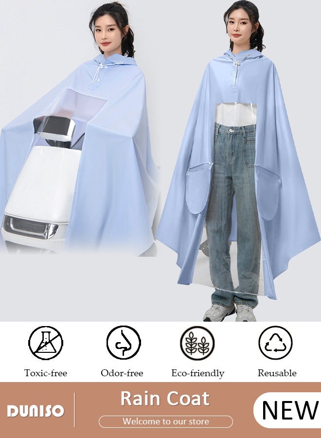 DUNISO Long Rain Wear, Waterproof Raincoat for Adult, Transparent EVA  Reusable Rain Ponchos for Women and Men, Lightweight Rain Jackets for Outdoor Camping Cycling Fishing with Hood and Drawstring  - Image 1