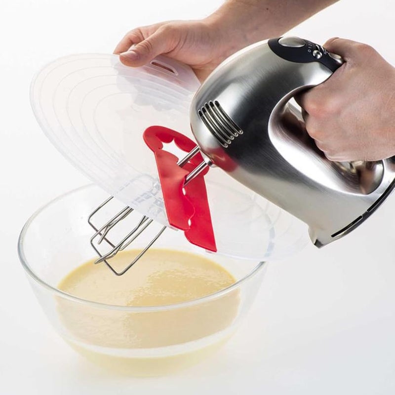 Splatter Guard, Silicone Splatter Guard Transparent Kitchen Splatter Guard Splashproof Cover Mixing Bowl Splatter Guard for Most Hand Electric Mixers - Image 4