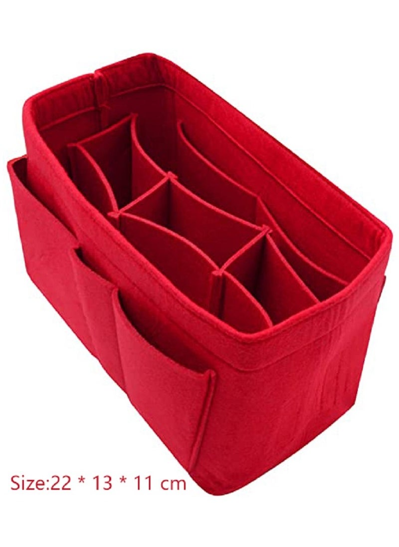 SYOSI - Purse Organizer Insert, Women Felt Bag Organizer Insert, Multi-Pocket Bag in Bag for Womens Handbag Travel Tote Hobo Bag Storage Purse Liner Divider for Any Brand Tote, Red - Image 1