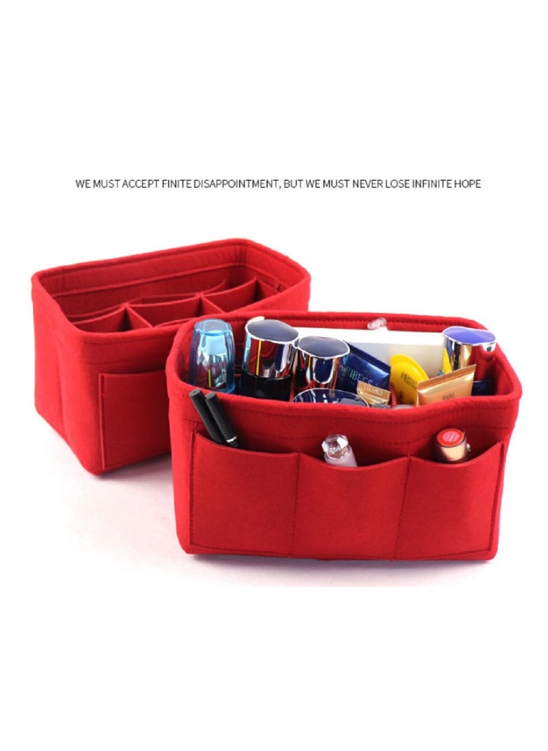 SYOSI - Purse Organizer Insert, Women Felt Bag Organizer Insert, Multi-Pocket Bag in Bag for Womens Handbag Travel Tote Hobo Bag Storage Purse Liner Divider for Any Brand Tote, Red - Image 1