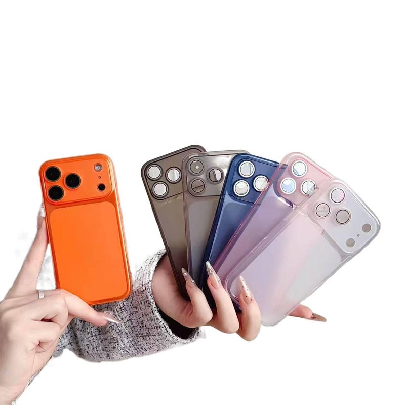 غطاء واقي بTPU باللون برتقالي مضاد للانزلاق من مادة TPU لـ iPhone 14 / 14 Plus / 14 Pro / 14 Pro Max مع ملمس غير لامع وحماية عدسة مع مقاوم للصدمات مع قبضة مضادة للانزلاق - Image 2