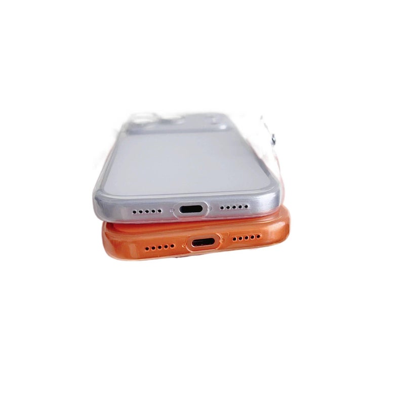 غطاء واقي بTPU باللون برتقالي مضاد للانزلاق من مادة TPU لـ iPhone 14 / 14 Plus / 14 Pro / 14 Pro Max مع ملمس غير لامع وحماية عدسة مع مقاوم للصدمات مع قبضة مضادة للانزلاق - Image 3