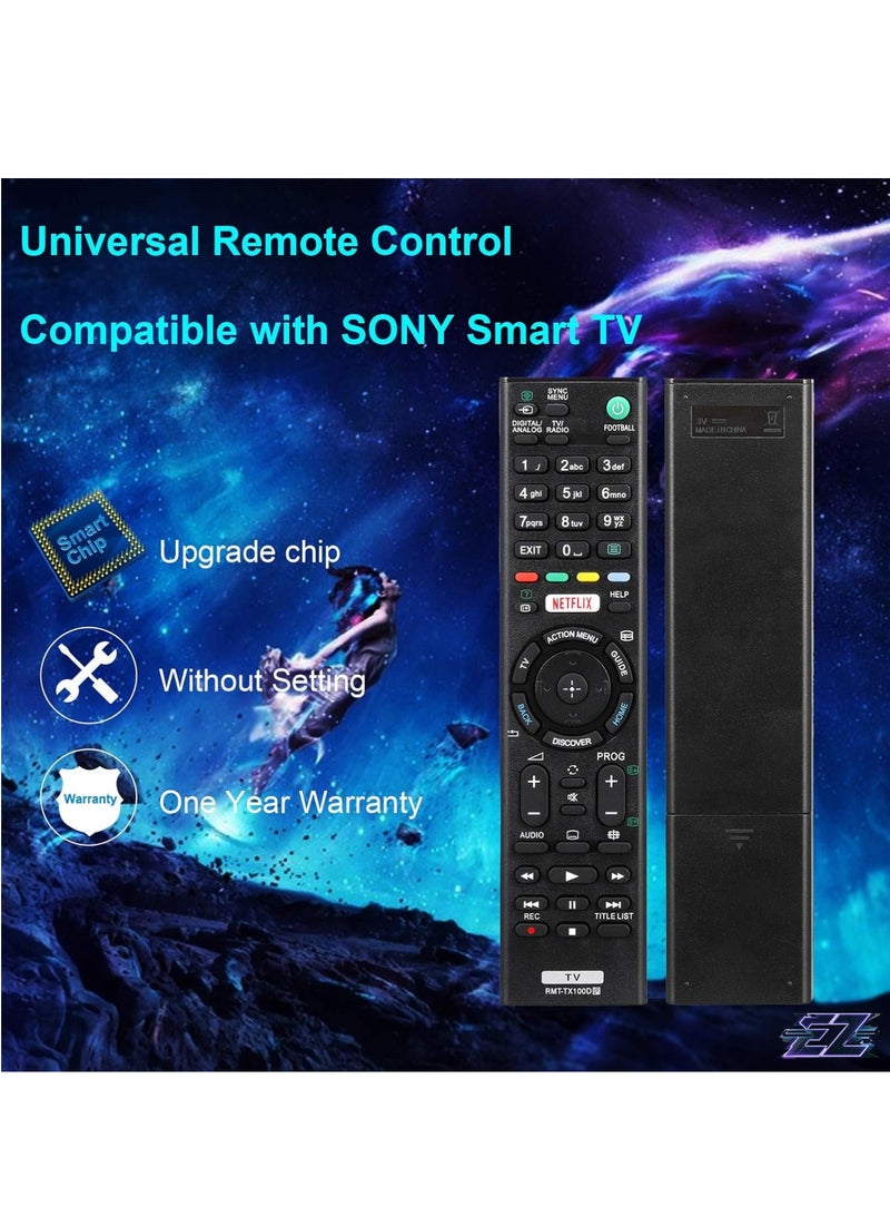 ELTRAZONE Replacement Remote Control RMT-TX100D Suitable for Sony Bravia Smart TV RMT-TX200E RMT-TX300E RMT-TX102D - No Setup Required with battery - Image 2