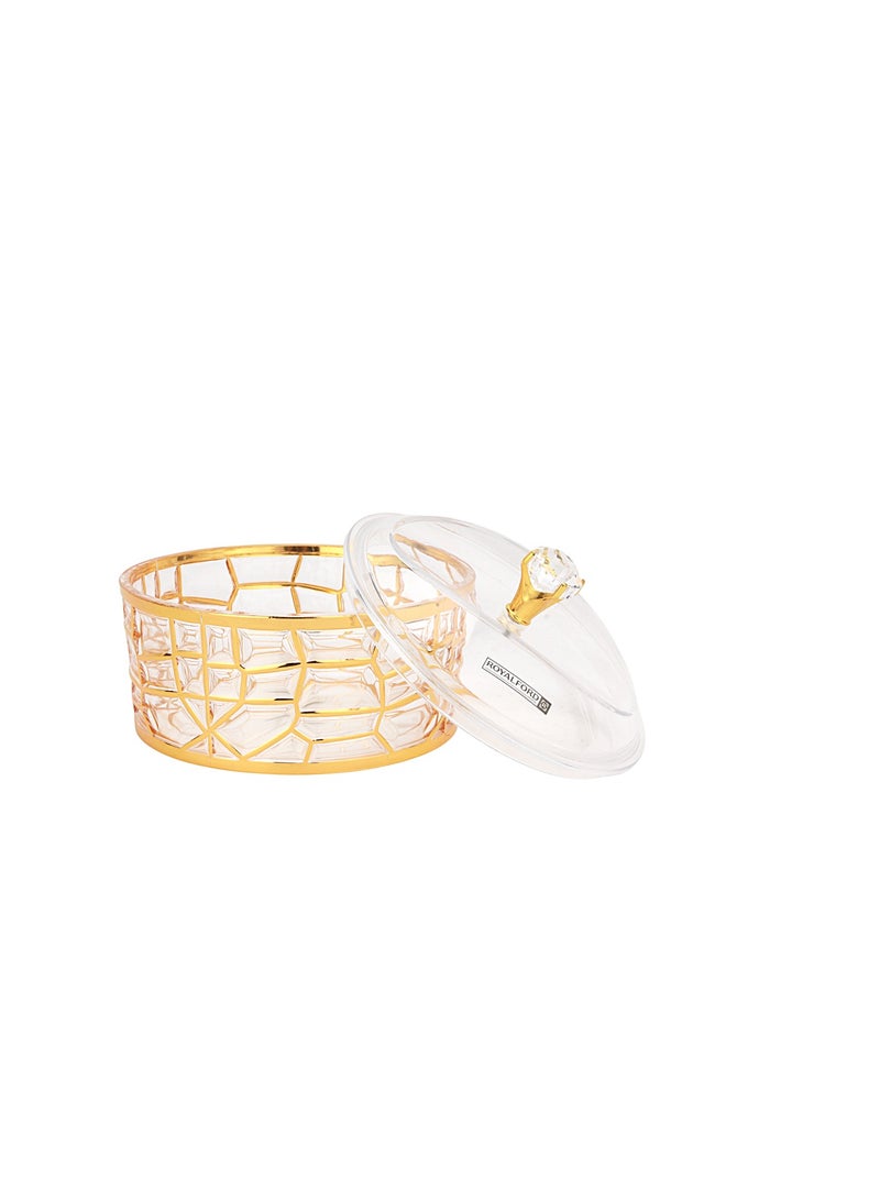 Royalford Acrylic Candy Bowl- RF12340/ Elegant and Sleek Design with Durable and Long-Lasting Construction Gold - Image 3