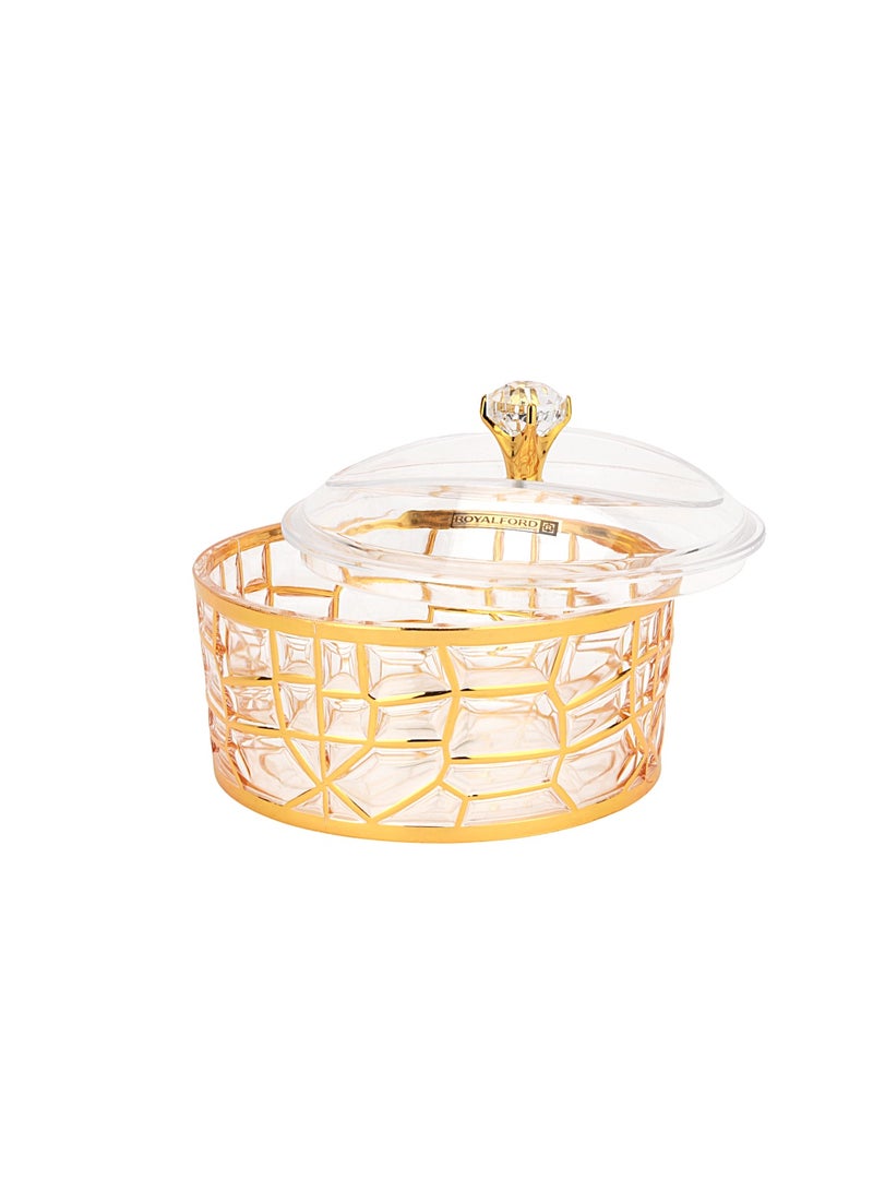 Royalford Acrylic Candy Bowl- RF12340/ Elegant and Sleek Design with Durable and Long-Lasting Construction Gold - Image 1