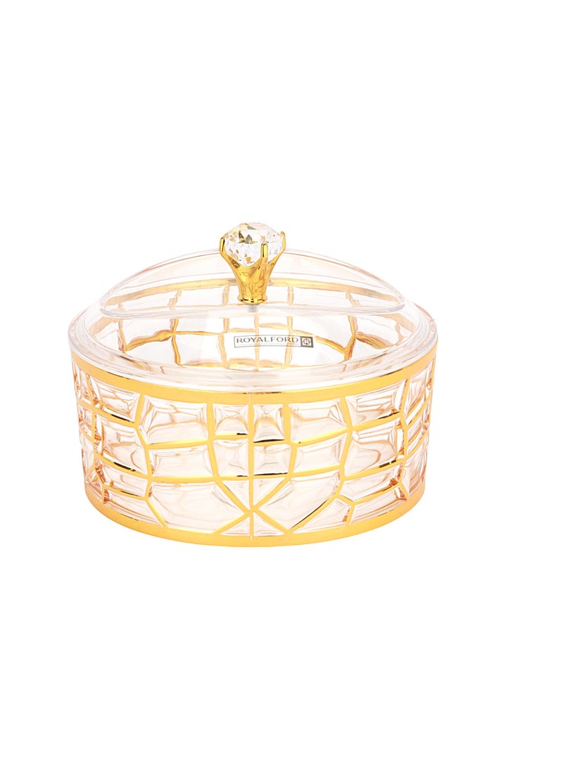 Royalford Acrylic Candy Bowl- RF12340/ Elegant and Sleek Design with Durable and Long-Lasting Construction Gold - Image 2