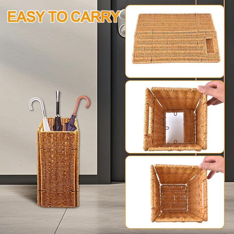 Bmrewax Rattan Umbrella holder, Hand Woven Umbrella Holder for Entryway, Indoor Umbrella Rack Organizer Freestanding, Umbrella Bucket Fits Mudroom,Walking Canes,Home,Office - Image 4
