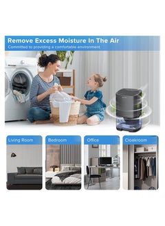 KASTWAVE Dehumidifier for Bedroom, Portable Dehumidifier with 1000ml Water Tank, Basement Quiet Small Dehumidifier, Auto Shut Off, Mini Dehumidifier for Bedroom Bathroom RV Closet  - Image 5