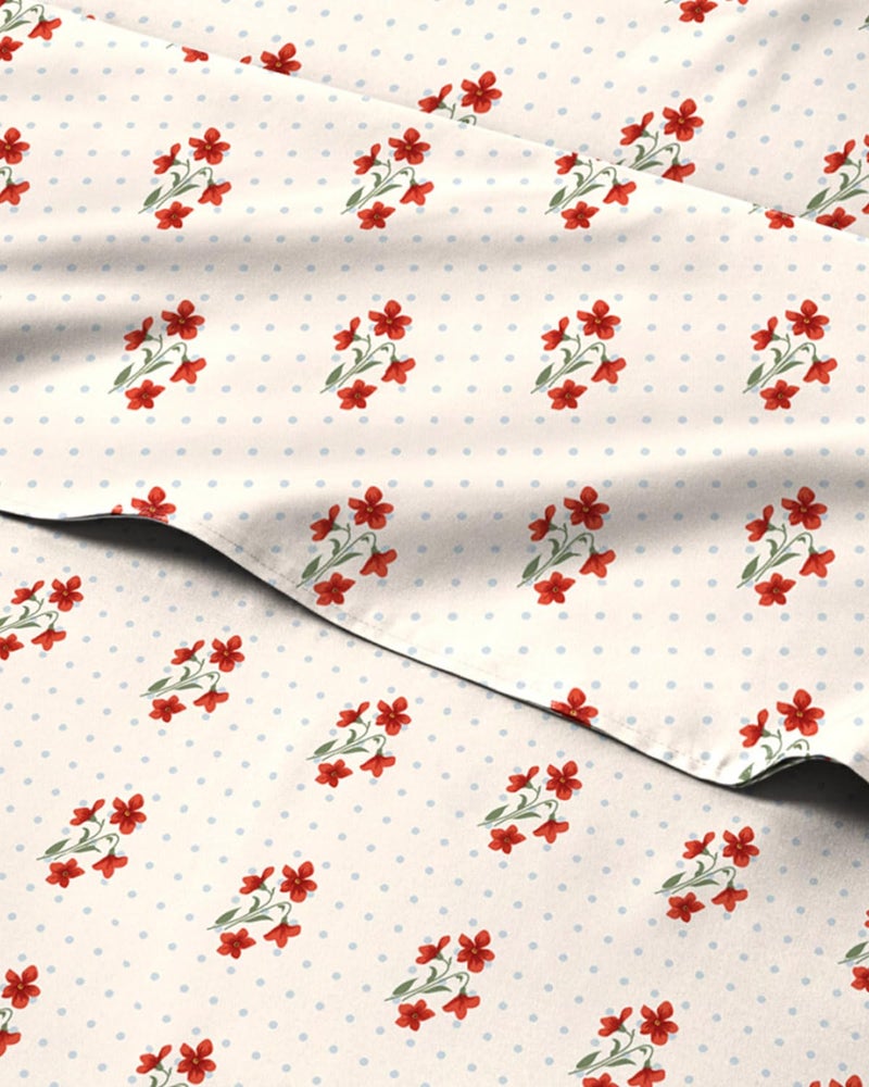 CGK Unlimited Floral Sheets Flower Print Bed Sheet Set 1 Flat 1 Fitted 2 Pillowcases w Deep Pockets Comfy Cozy Wrinkle Fade Free Boho Botanical Bedding Soft Breathable Cooling King Size Set - Image 2