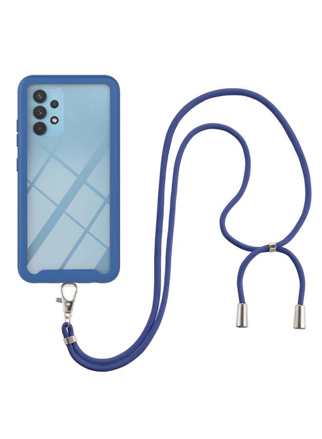 اس-توب جراب لهاتف Samsung Galaxy A32 5G Starry Sky بلون سادة مقاوم للصدمات من البولي كربونات + جراب واقٍ من مادة TPU مع حزام للرقبة - Image 1