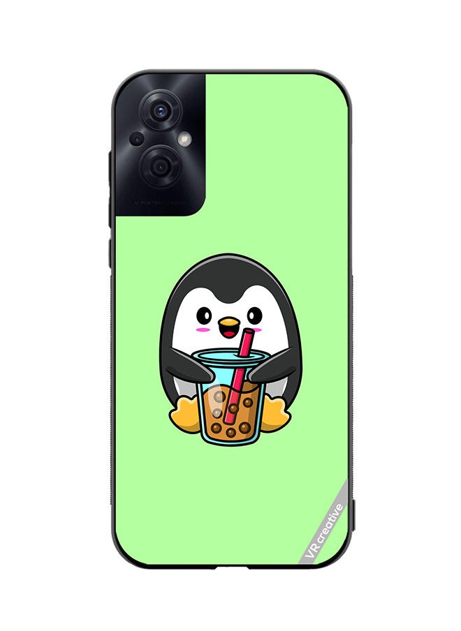 VR CREATIVE - Protective Case Cover For Oppo Reno8 Z Penguine Cola Design Multicolour - Image 1