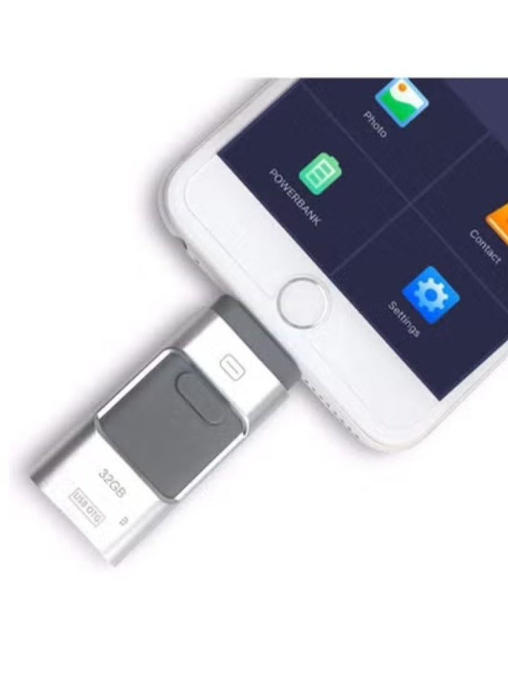 256GB USB Flash Drive for iPhone, iPad, Android & Computer | 4-in-1 External Storage Photo Stick with Lightning, USB-C, Micro USB, and USB 3.0 Connectors | Backup, Transfer, and Expand Memory Easily