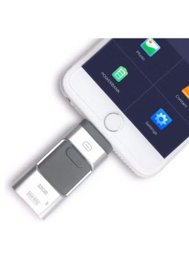 256GB USB Flash Drive for iPhone, iPad, Android & Computer | 4-in-1 External Storage Photo Stick with Lightning, USB-C, Micro USB, and USB 3.0 Connectors | Backup, Transfer, and Expand Memory Easily