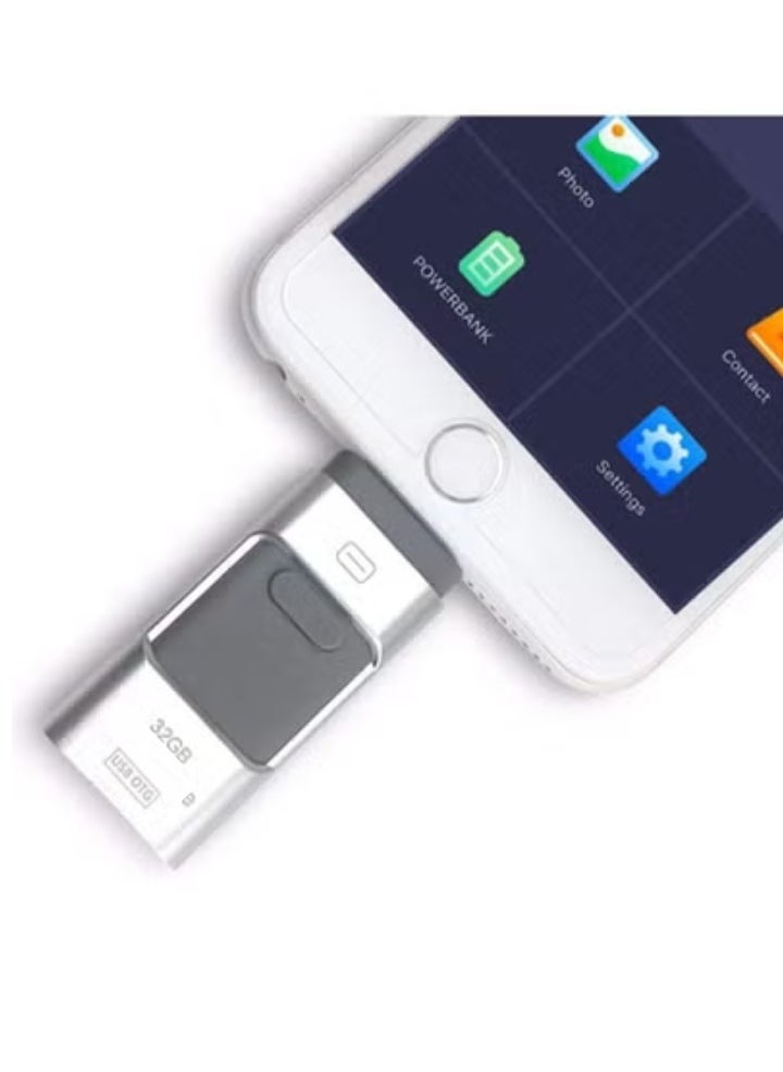256GB USB Flash Drive for iPhone, iPad, Android & Computer | 4-in-1 External Storage Photo Stick with Lightning, USB-C, Micro USB, and USB 3.0 Connectors | Backup, Transfer, and Expand Memory Easily