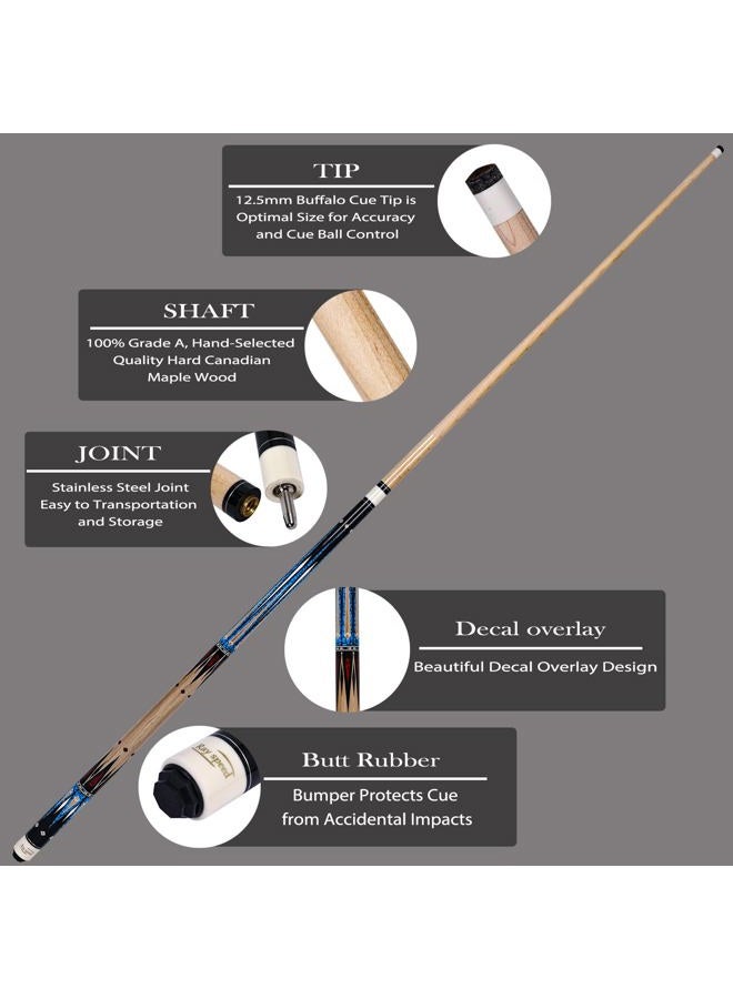 Ray speed Pool Cue Stick with Hard Case Hardwood Canadian Maple Professional Billiard Pool Stick 58" 2-Pieces 19/20oz Pool Stick Set - Image 3