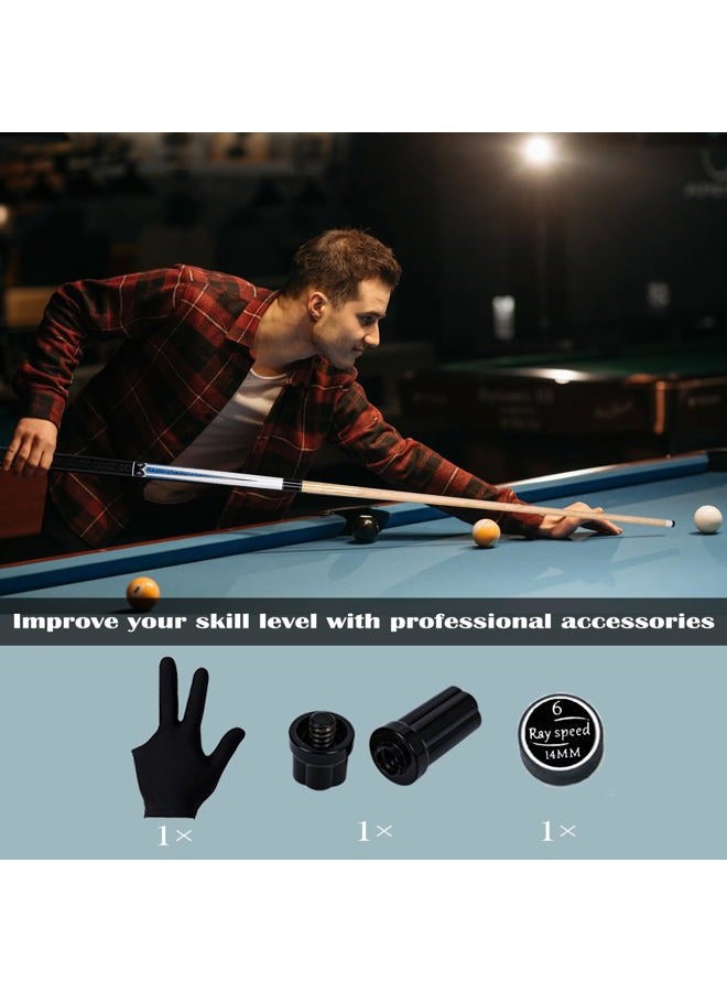 Ray speed Pool Cue Stick with Hard Case Hardwood Canadian Maple Professional Billiard Pool Stick 58" 2-Pieces 19/20oz Pool Stick Set - Image 5