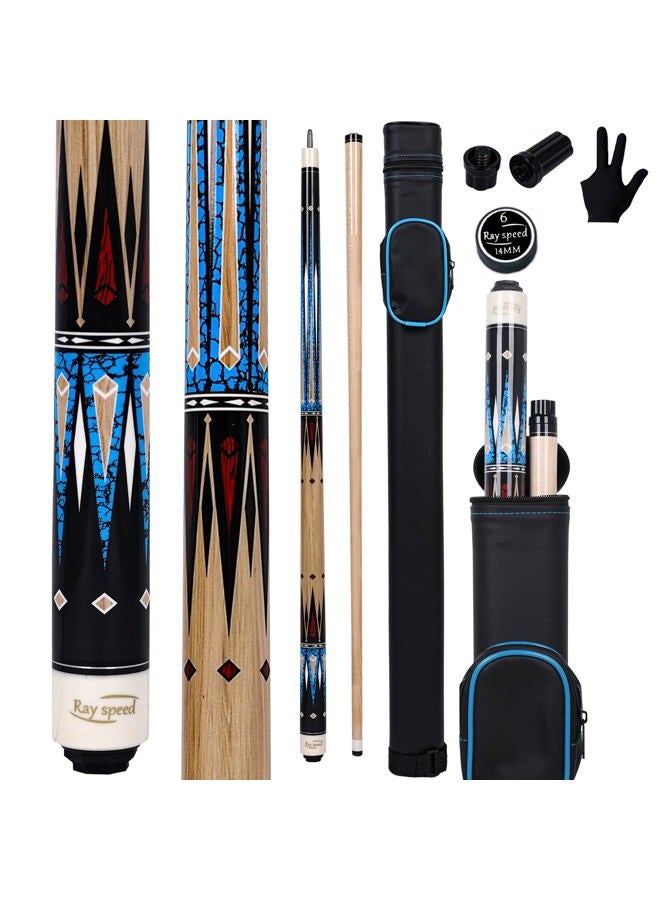 Ray speed Pool Cue Stick with Hard Case Hardwood Canadian Maple Professional Billiard Pool Stick 58" 2-Pieces 19/20oz Pool Stick Set - Image 1