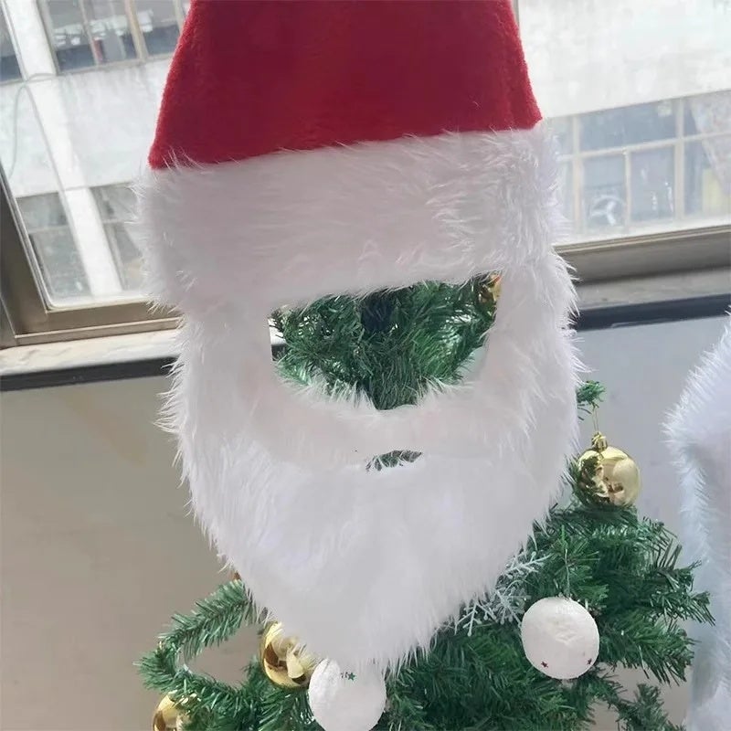 Santa Claus Beard Christmas Hat Decorations Cosplay Wig & Beard Children Adults Xmas Cap Supplies Comfortable Multi-Functional - Image 4