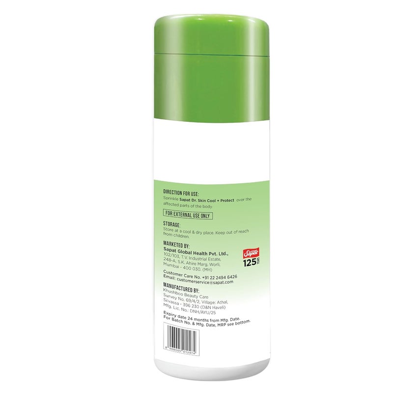 Sapat Dr Skin Cool Protect AntiFungal Powder Instant Cooling Relief 24Hour Sweat Control Fights Skin Infections Soothes Prickly Heat Fungal Infection Relief From Burning Itching Rashes Controls Sweat Body Odour Bacteria Growth 100 Gm Pack of 2 - Image 3