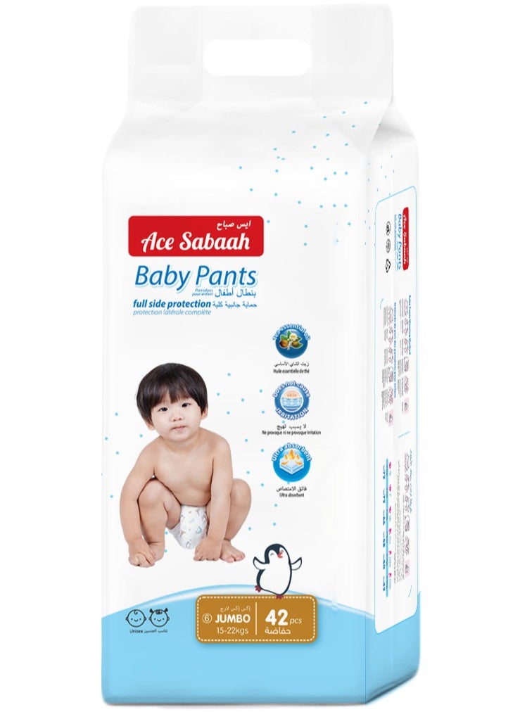 Ace Sabaah Ace Sabaah Baby Diaper Pants, Size 6, Jumbo 15-22kg, 42pcs 