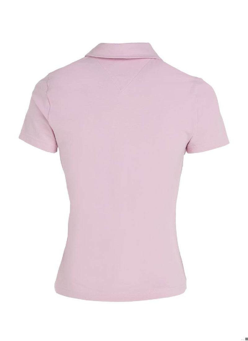 Women's Polo Neck T-Shirt, Pink - pzsku/Z034EEB9721306491CE32Z/45/_/1723737286/d60137eb-ed33-4511-9d1d-5722555e4fb3