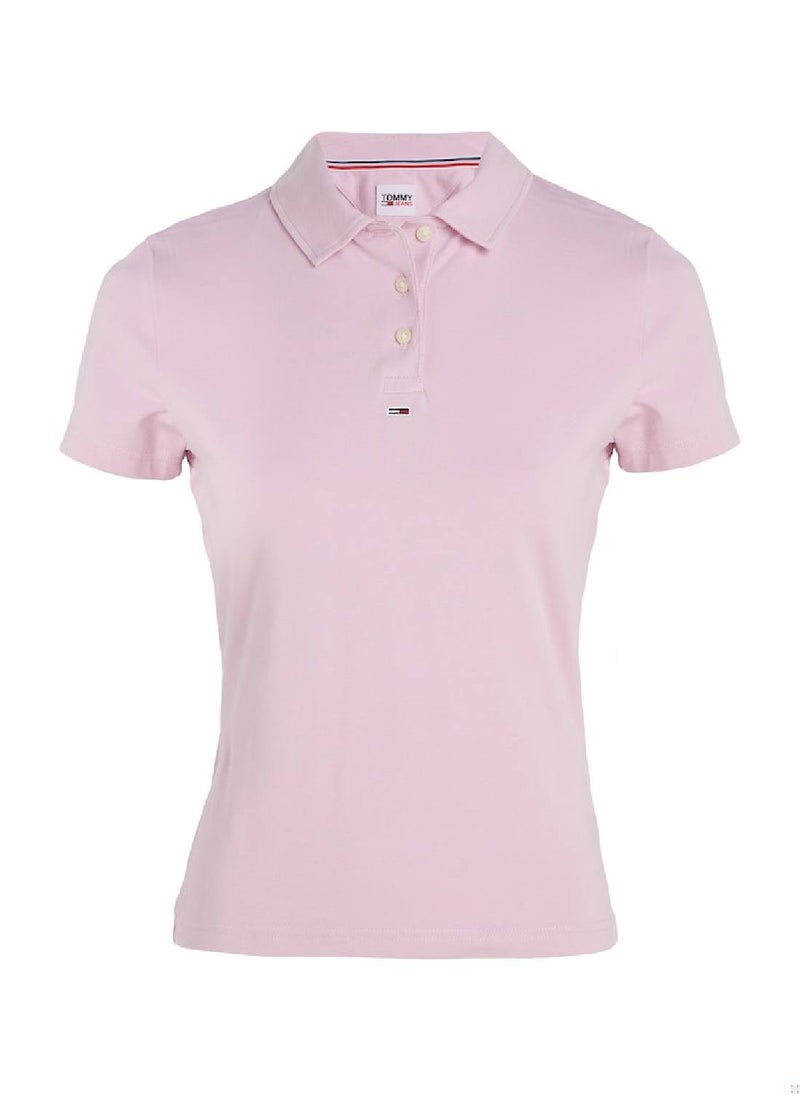 Women's Polo Neck T-Shirt, Pink - pzsku/Z034EEB9721306491CE32Z/45/_/1723737294/ab20e97c-da60-471e-b88b-8d5c10341805