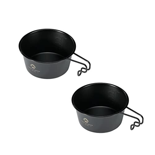 camping moon CAMPINGMOON 2pcs Set Stainless Steel Deep Type Camping Sierra Cup 15oz 450ml Black BKS3602P - Image 1