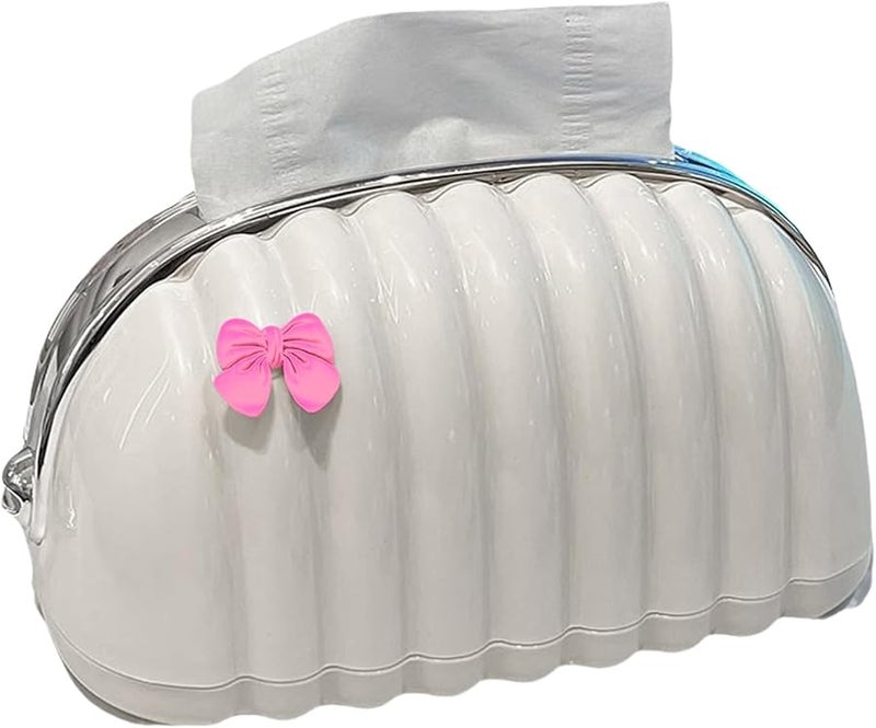 Bow Design Rabbit Tissue Box Holder Decorative and Child Friendly for Home or Office - Image 1