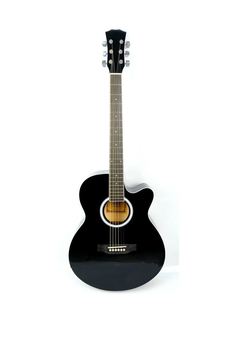 Mike Music 40inch Acoustic Guitar with Bag and Strap and Extra Strings and Capo and Guitar Picks(40 inch glossy, black)  - Image 2