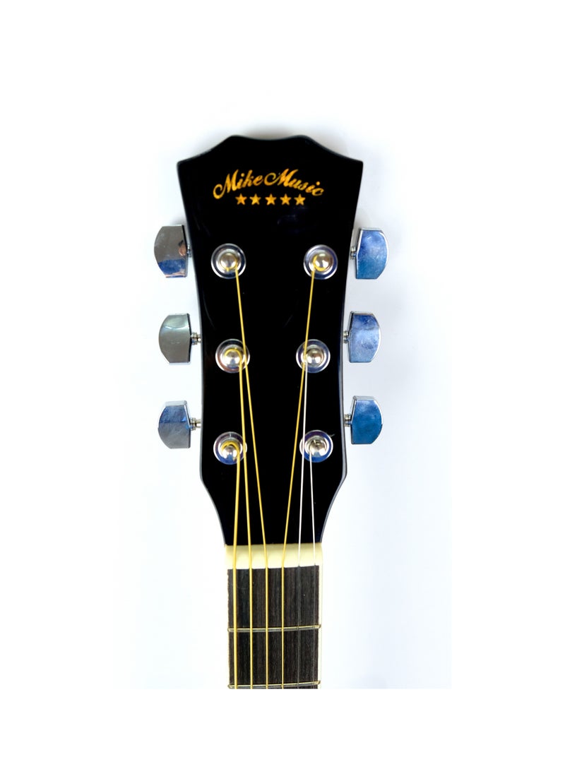 Mike Music 40inch Acoustic Guitar with Bag and Strap and Extra Strings and Capo and Guitar Picks(40 inch glossy, black)  - Image 5