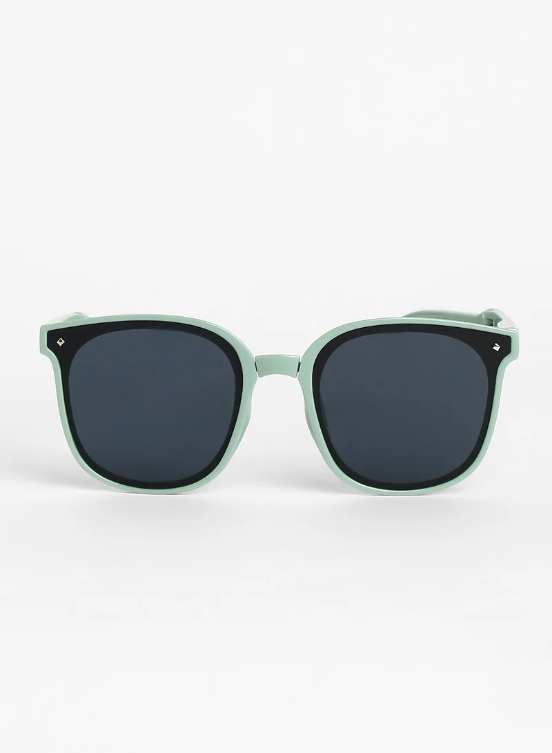 Haute Sauce Haute Sauce Unisex Foldable Wayfarer Sunglasses For Casual Wear | One-Size | Green Polycarbonate Frame | Black Polarized Lens | Full Rim | Eyewear For Woman & Girls
