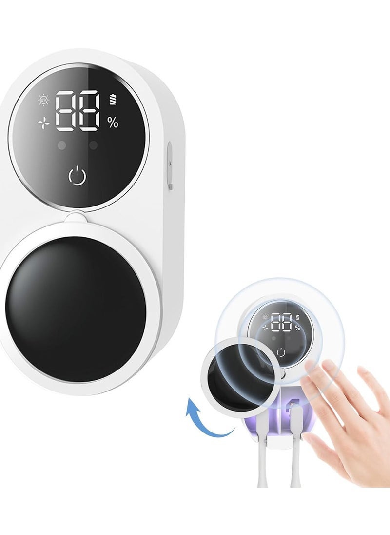 Gulf Trend Rechargeable UV Toothbrush Sanitizer - Wall Mounted Holder, Cordless Portable Toothbrush Sanitizer with Intelligent Sensor and Screen Display for Home, Office, and Business Trip - Image 2