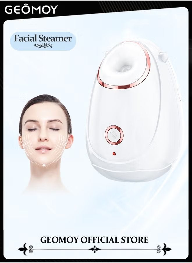 Geomoy Facial Steamer Portable Nano Spray Water Refilling Instrument for Facial Deep Cleaning and Moisturizing Lightening Acne Marks Whitening Spots Softening Keratin Blackheads - Image 1