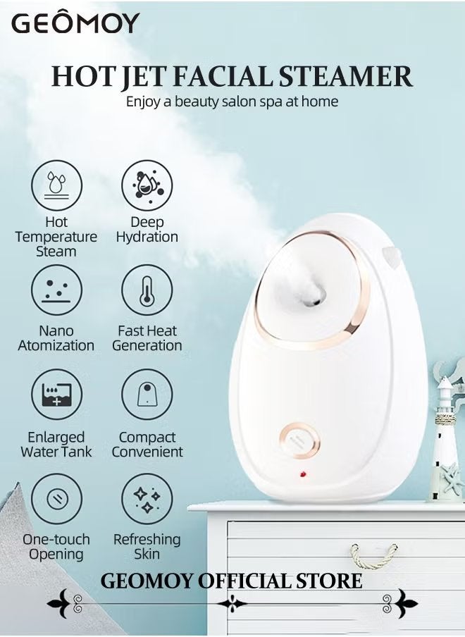 Geomoy Facial Steamer Portable Nano Spray Water Refilling Instrument for Facial Deep Cleaning and Moisturizing Lightening Acne Marks Whitening Spots Softening Keratin Blackheads - Image 5