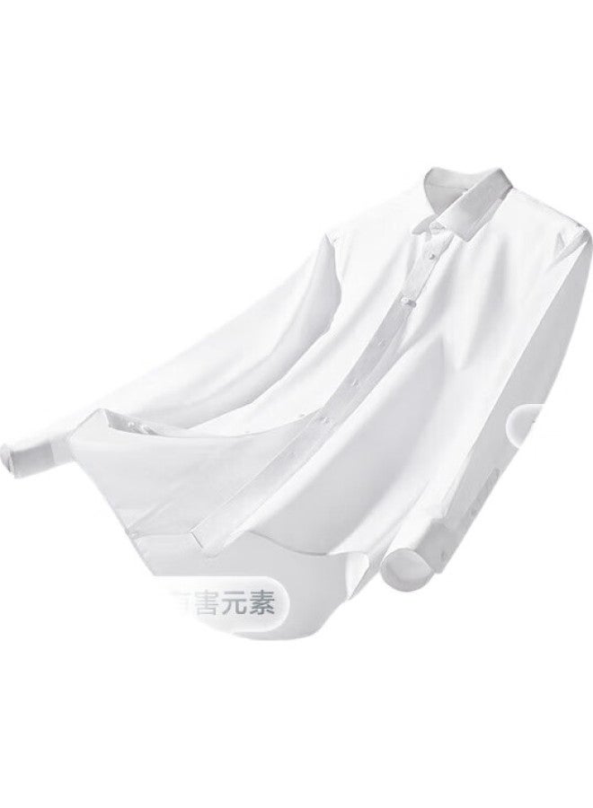 JD.com Jingzao Men'S Shirt, Solid Color, Business Formal Wear, 200-Count Long-Staple Cotton, Men'S Outerwear, White Dress Shirt, Long-Sleeve Shirt, White, Size 43 - Image 1