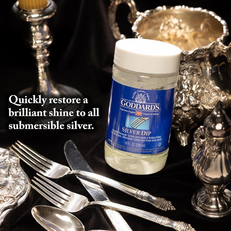 GODDARD'S Silver Cleaner Dip – Silver Jewelry Cleaner Solution for Filigree Metalwork & Small Items – Professional Use Tarnish Remover – Silverware Cleaning Supplies (10 oz) - Image 3