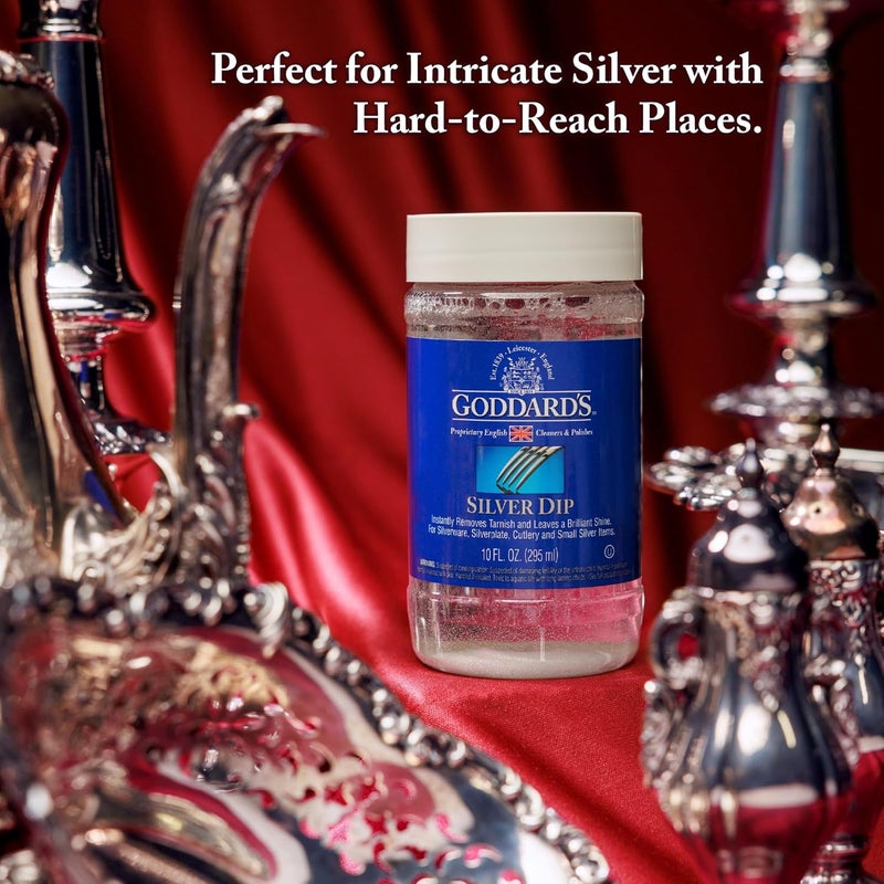 GODDARD'S Silver Cleaner Dip – Silver Jewelry Cleaner Solution for Filigree Metalwork & Small Items – Professional Use Tarnish Remover – Silverware Cleaning Supplies (10 oz) - Image 4