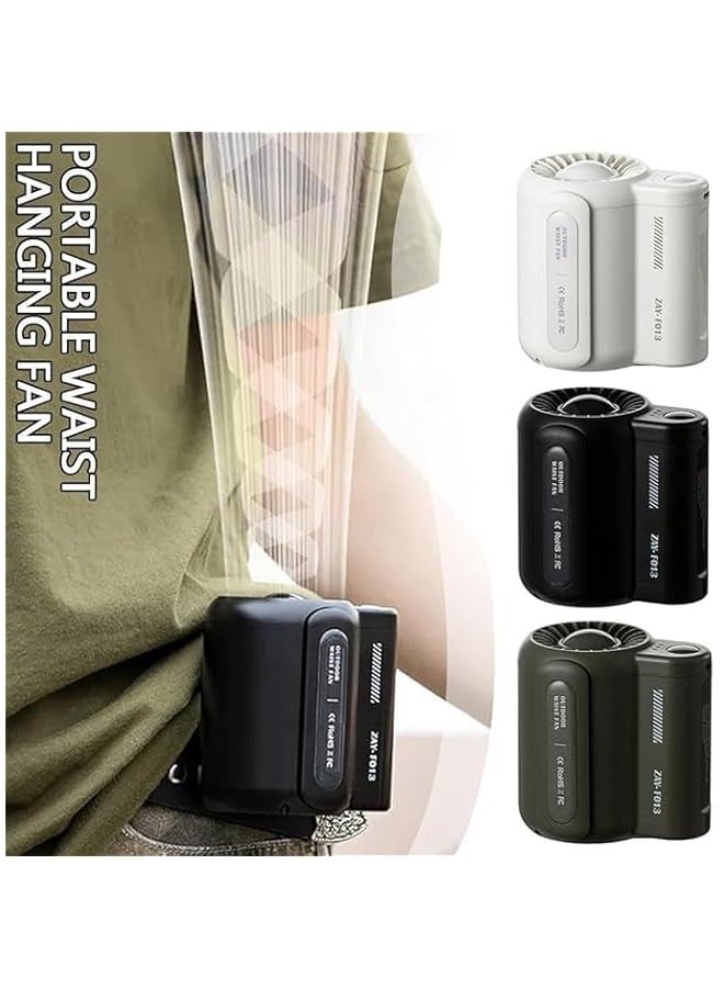 Waist Fan Under Shirt Portable Cool Clip Fan, Mini Belt Fan Clip on Waist Fan 3-speed Adjustable, 4500mAh Battery Extra-long Standby USB Rechargeable for Camping Outdoor (green, 1pcs) - Image 3