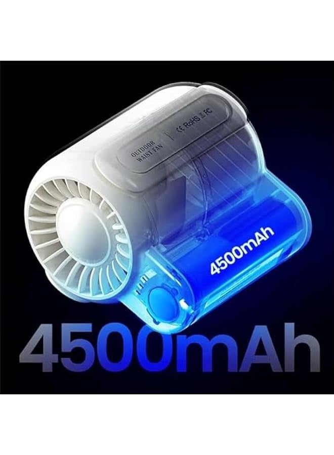 Waist Fan Under Shirt Portable Cool Clip Fan, Mini Belt Fan Clip on Waist Fan 3-speed Adjustable, 4500mAh Battery Extra-long Standby USB Rechargeable for Camping Outdoor (green, 1pcs) - Image 5